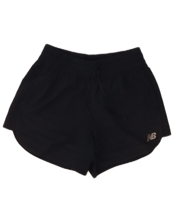 New Balance Womens Sport Shorts UK 10 Small  Navy Blue Polyester