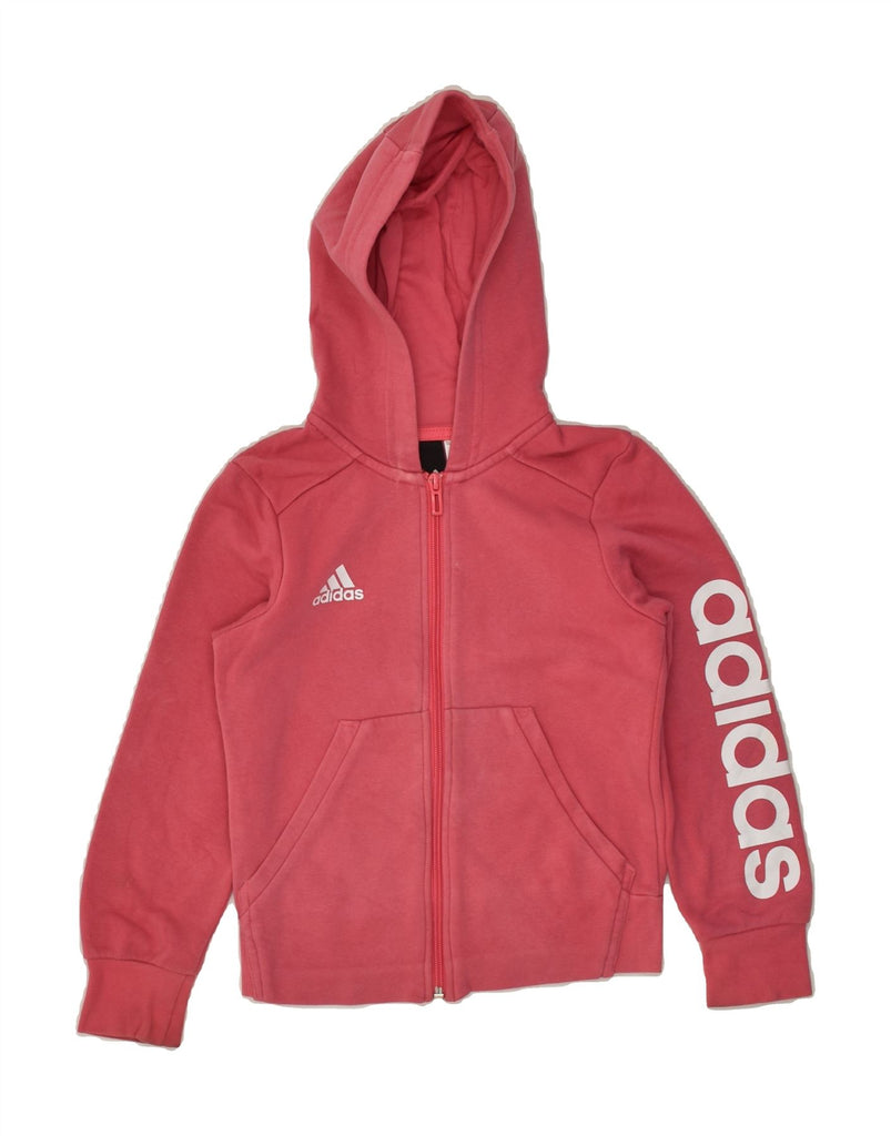 ADIDAS Girls Graphic Zip Hoodie Sweater 7-8 Years Pink | Vintage Adidas | Thrift | Second-Hand Adidas | Used Clothing | Messina Hembry 