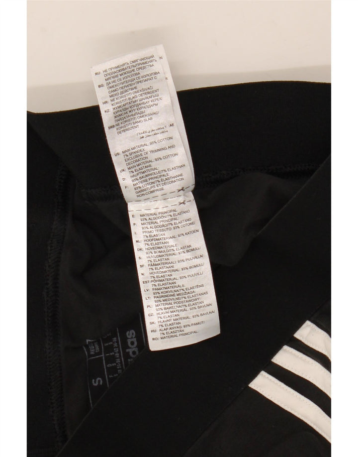 Adidas Womens Regular Fit Leggings UK 8/10 Small  Black Cotton