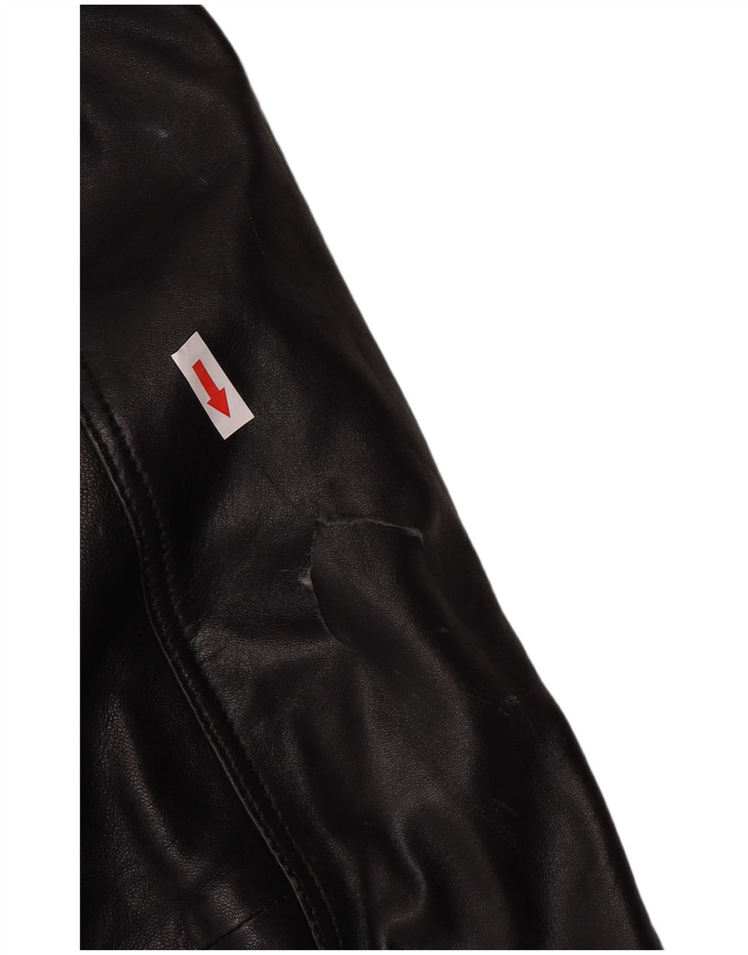Mustang Mens Leather Racer Jacket UK 44 2XL Black Leather