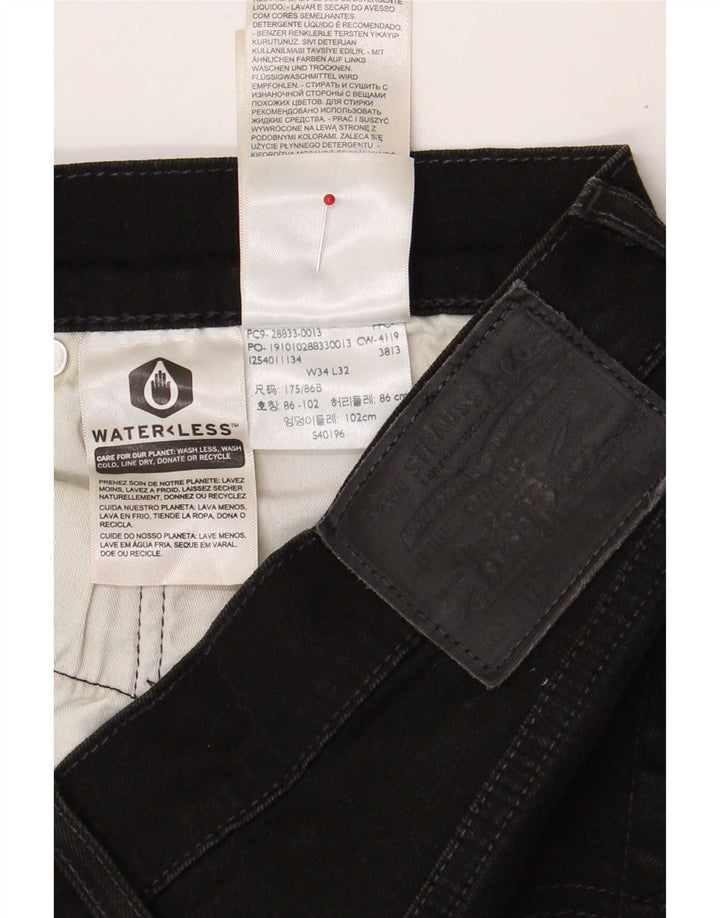 Levi's Mens 512 Slim Tapered Jeans W34 L32 Black Cotton