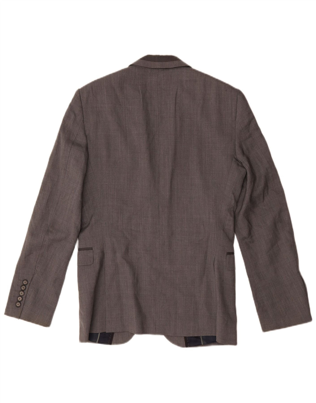 Zara Mens 2 Button Blazer Jacket UK 38 Medium Grey Wool