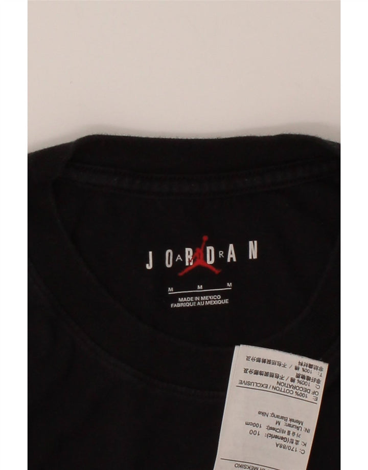 JORDAN Mens Graphic T-Shirt Top Medium Black Cotton Vintage Jordan and Second-Hand Jordan from Messina Hembry 