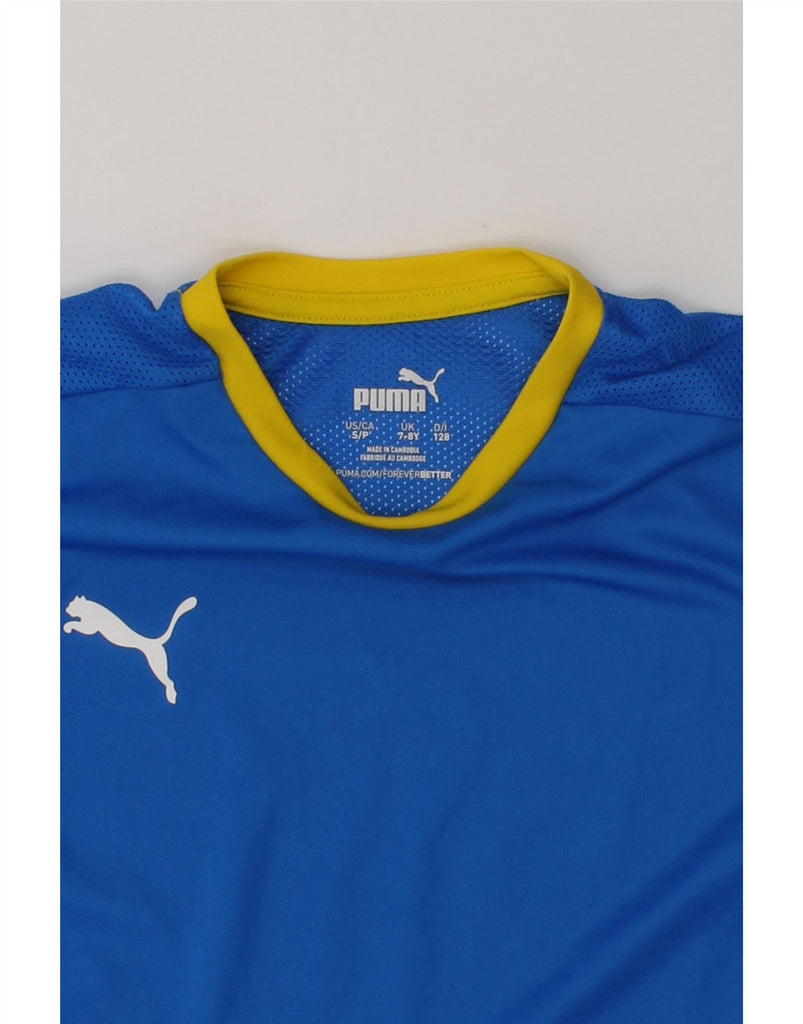 PUMA Boys Graphic T-Shirt Top 7-8 Years Blue Polyester | Vintage Puma | Thrift | Second-Hand Puma | Used Clothing | Messina Hembry 