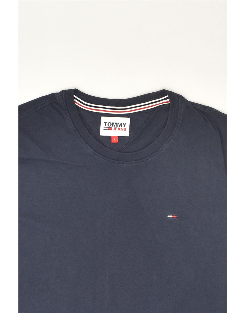 TOMMY HILFIGER Womens T-Shirt Top UK 16 Large Navy Blue Cotton | Vintage Tommy Hilfiger | Thrift | Second-Hand Tommy Hilfiger | Used Clothing | Messina Hembry 