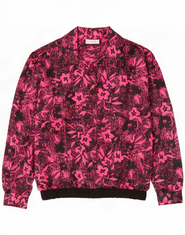 Vintage Womens Shirt Blouse UK 20 2XL Pink Floral