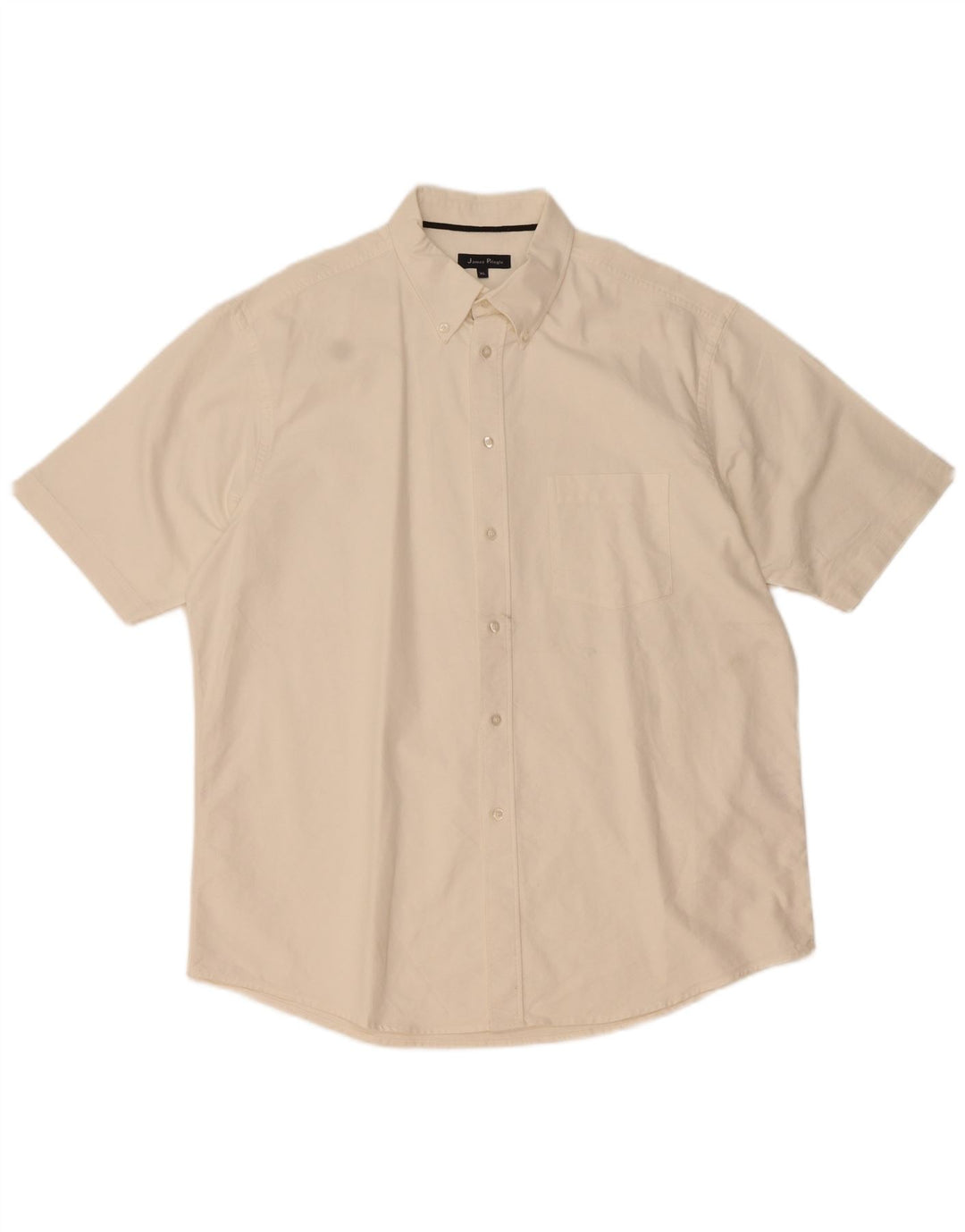 James Pringle Mens Short Sleeve Shirt XL White Cotton