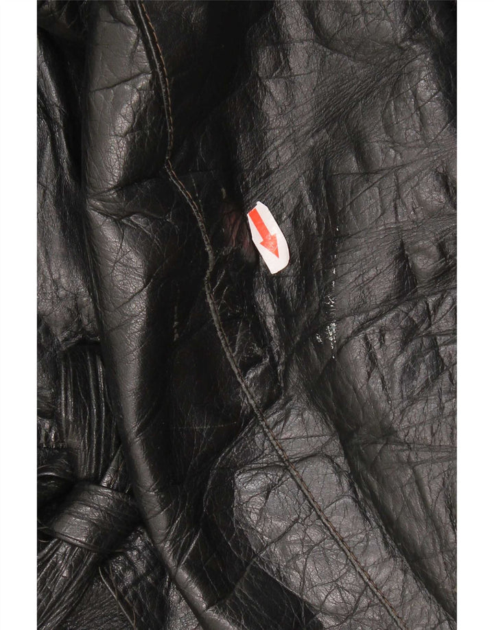 Vintage Womens Leather Jacket IT 48 XL Black
