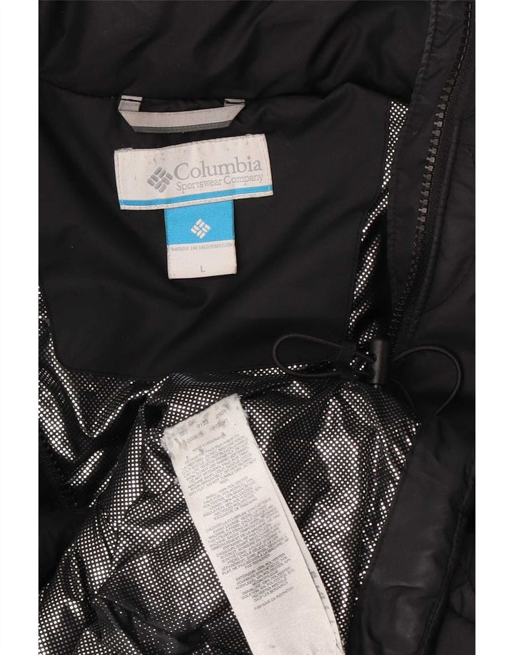 Columbia Womens Hooded Padded Jacket UK 16 Large Black Polyester