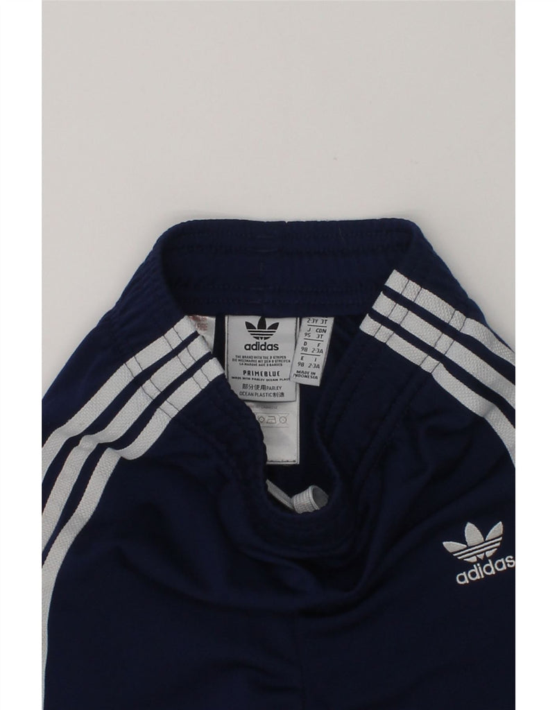 ADIDAS Boys Tracksuit Trousers Joggers 2-3 Years Navy Blue Polyester | Vintage Adidas | Thrift | Second-Hand Adidas | Used Clothing | Messina Hembry 