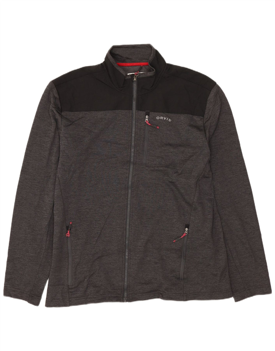 ORVIS Mens Tracksuit Top Jacket Large Grey Colourblock Polyester