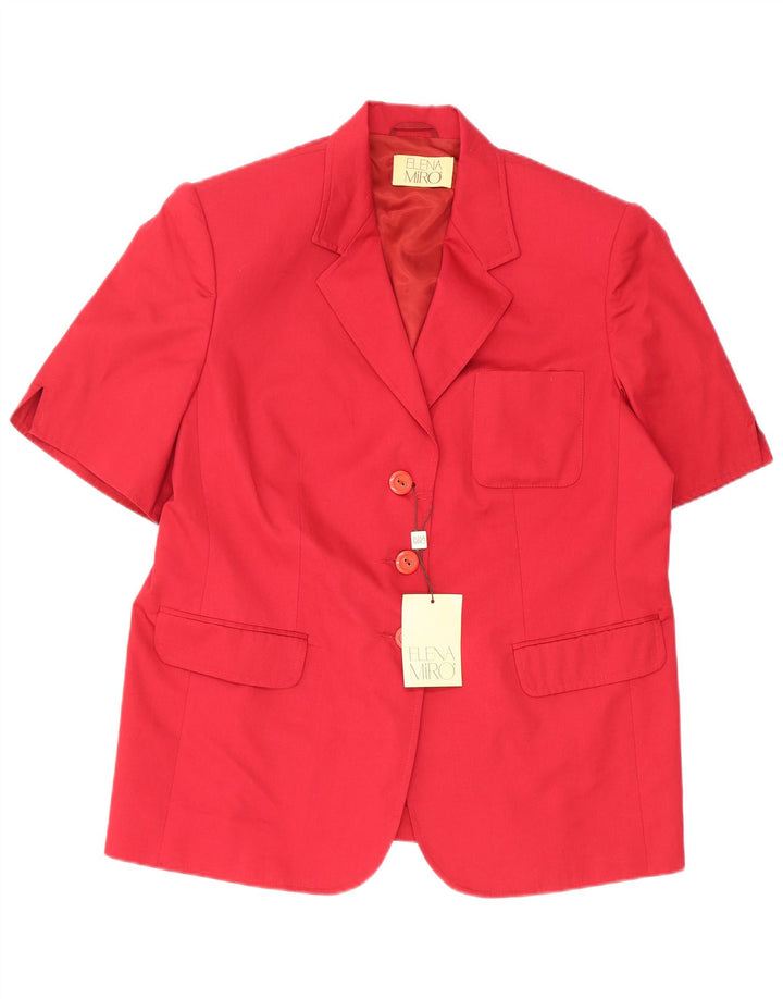 ELENA MIRO Womens Oversized Short Sleeve Blazer Jacket IT 44 Medium Red
