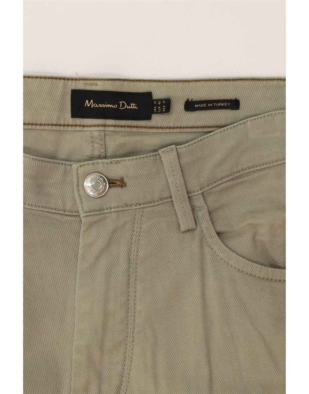 Massimo Dutti Mens Straight Casual Trousers EU 40 Medium W31 L30 Grey