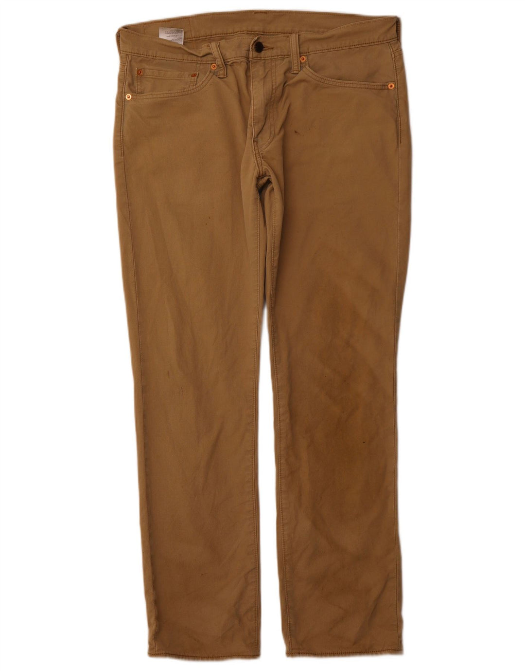 LEVI'S Mens 511 Slim Casual Trousers W34 L32 Beige Cotton