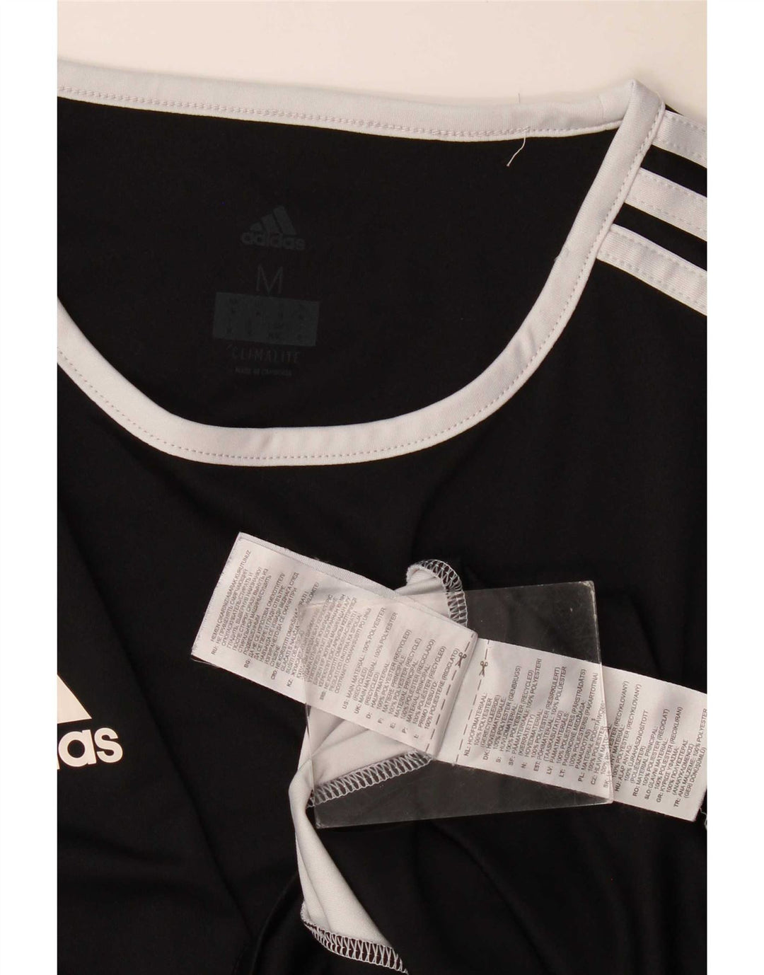 Adidas Mens Climalite T-Shirt Top Medium Black Colourblock Polyester