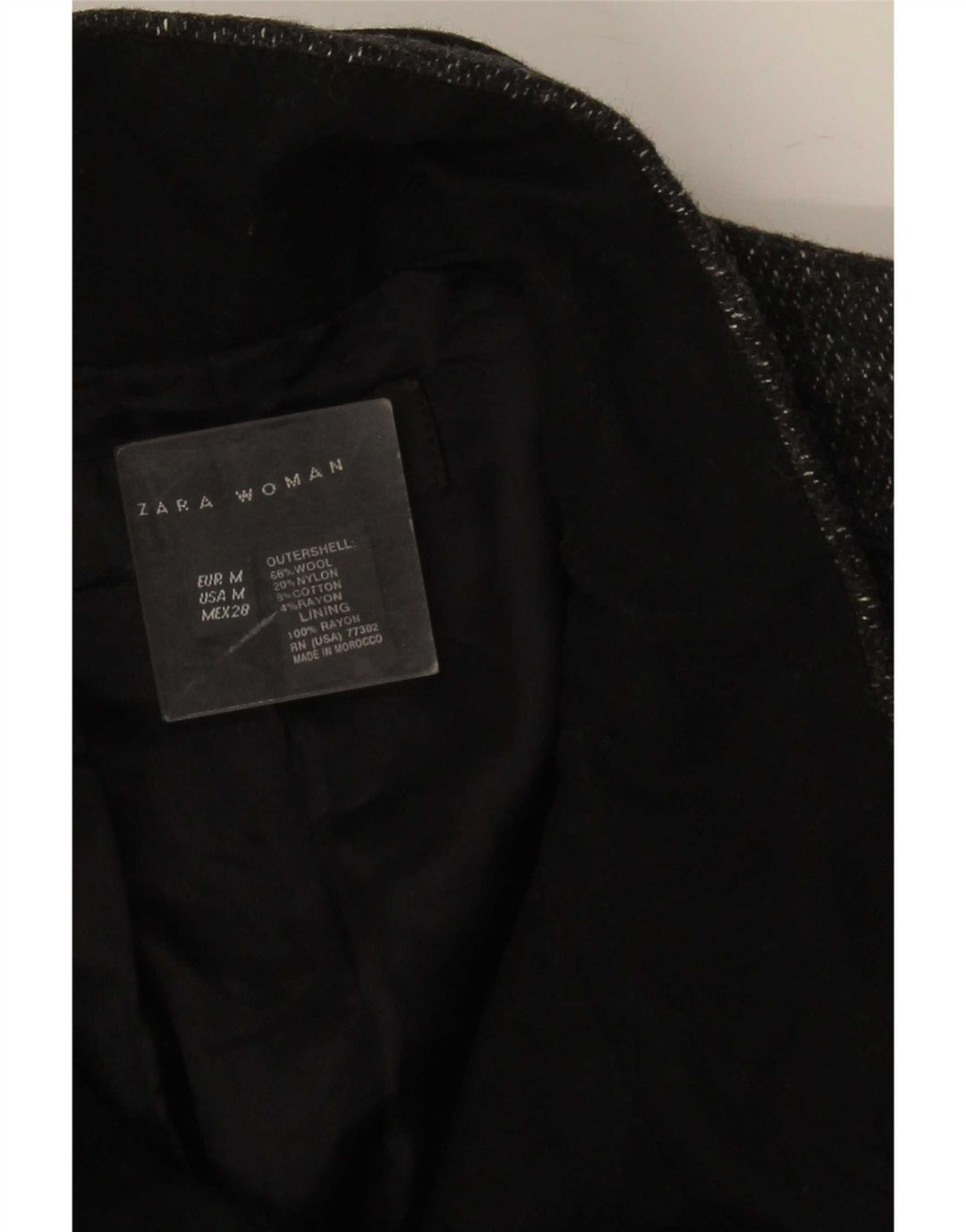 Zara Womens Overcoat UK 14 Medium Grey Wool