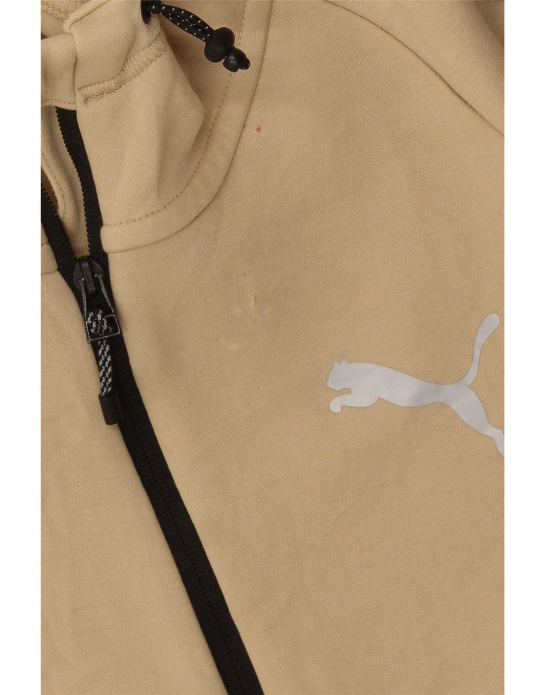 Puma Mens Zip Hoodie Sweater Medium Beige Cotton