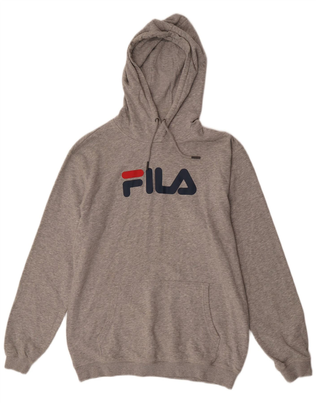 Fila Mens Graphic Hoodie Jumper XL Grey Cotton