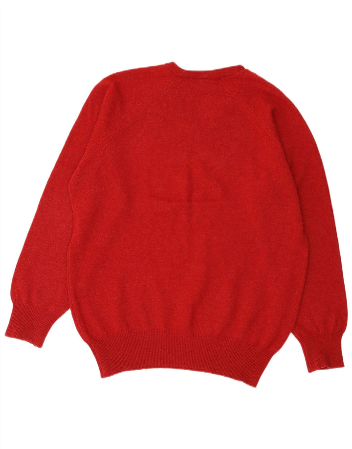 Lyle & Scott Mens Heritage V-Neck Jumper Sweater Large Red