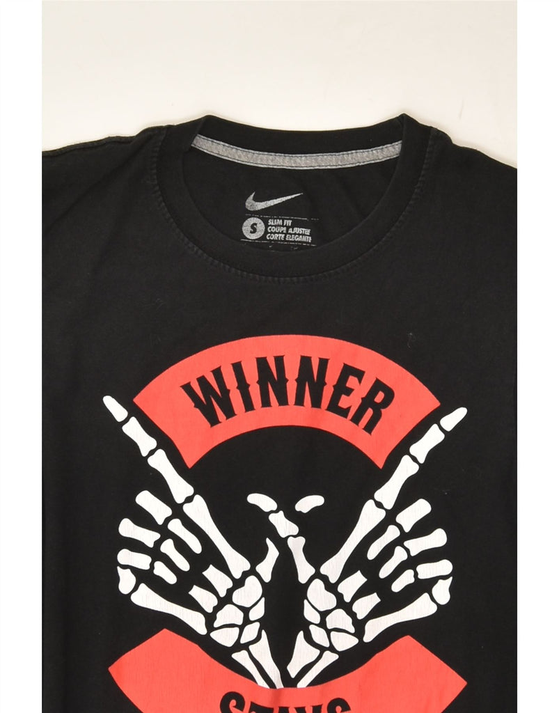 NIKE Mens Slim Fit Graphic T-Shirt Top Small Black Cotton | Vintage Nike | Thrift | Second-Hand Nike | Used Clothing | Messina Hembry 