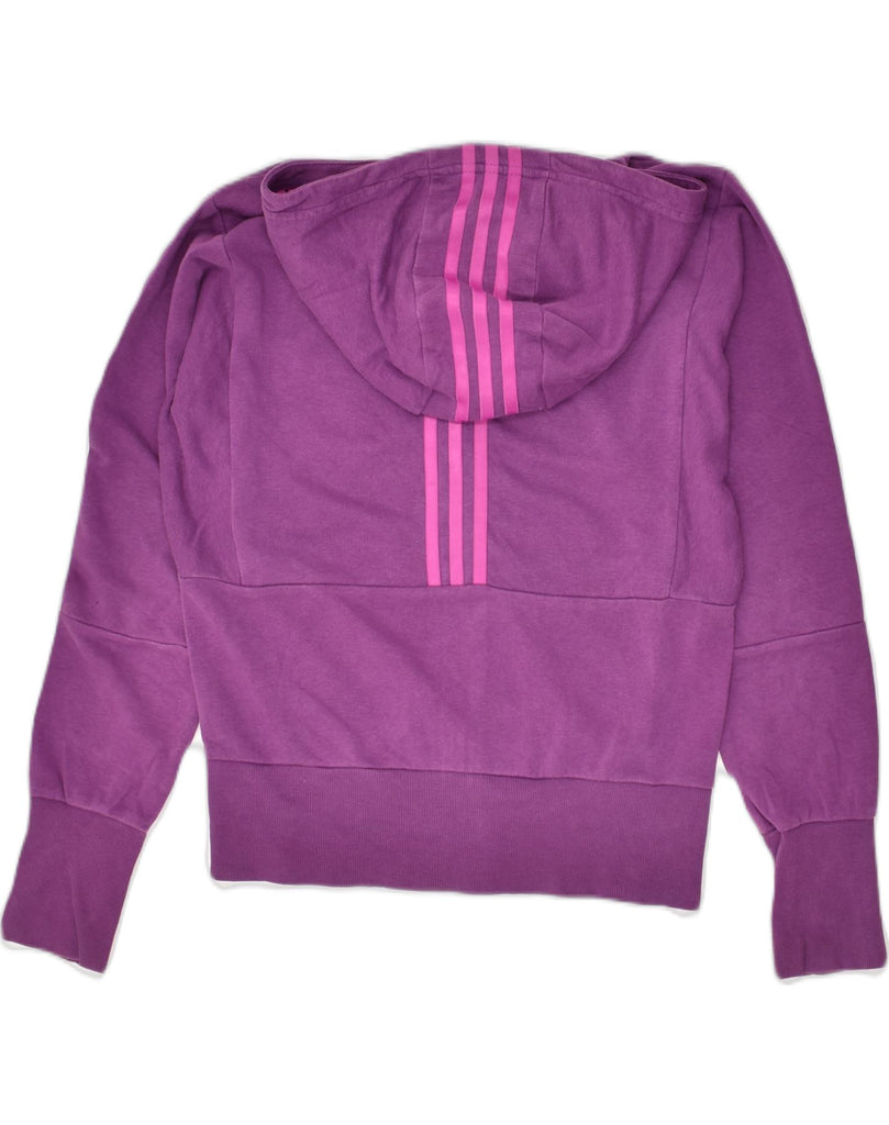 ADIDAS Girls Zip Hoodie Sweater 11-12 Years Purple Cotton | Vintage Adidas | Thrift | Second-Hand Adidas | Used Clothing | Messina Hembry 