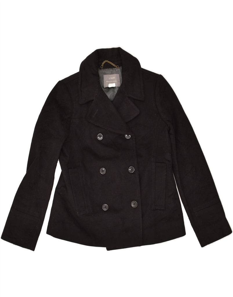 J. CREW Womens Pea Coat US 0 XS Black Wool | Vintage J. Crew | Thrift | Second-Hand J. Crew | Used Clothing | Messina Hembry 