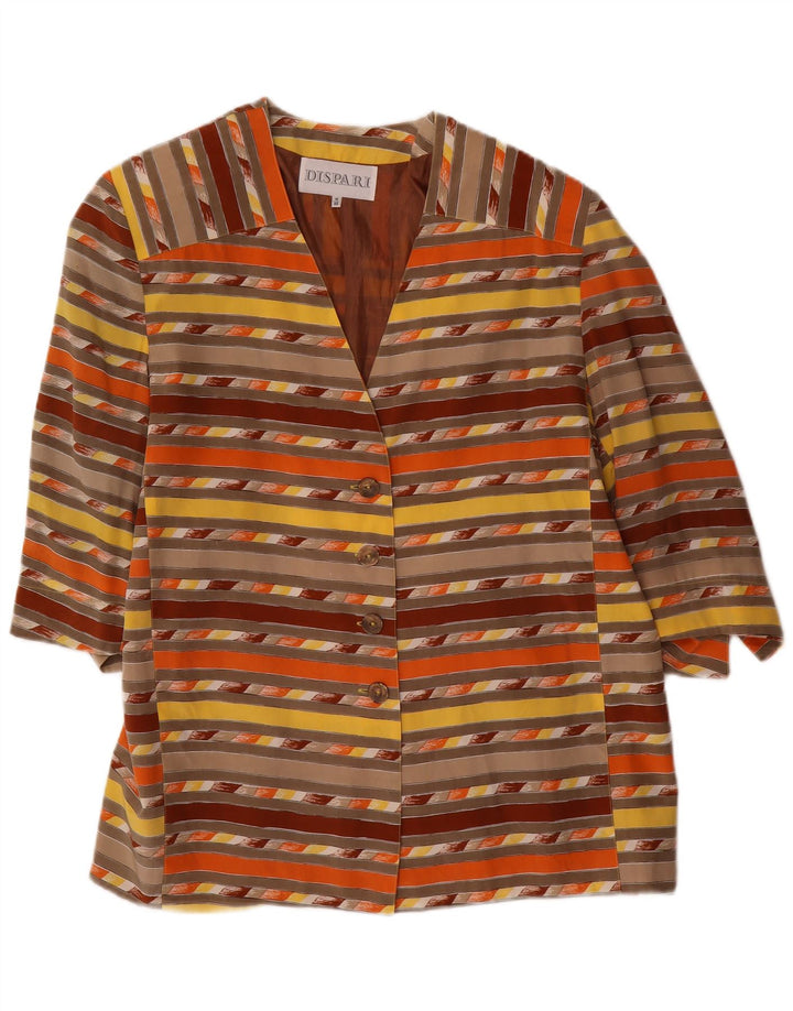Vintage Womens 4 Button Blazer Jacket IT 48 XL Multicoloured Striped