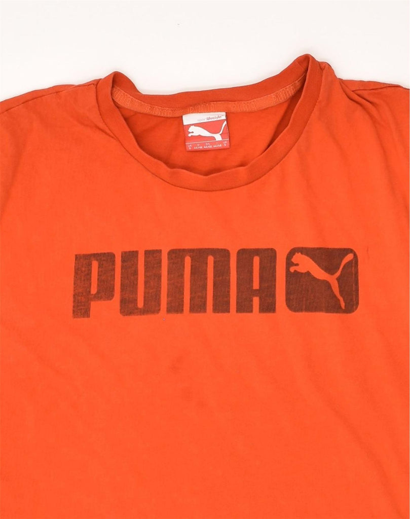 PUMA Mens Graphic T-Shirt Top Small Orange | Vintage Puma | Thrift | Second-Hand Puma | Used Clothing | Messina Hembry 