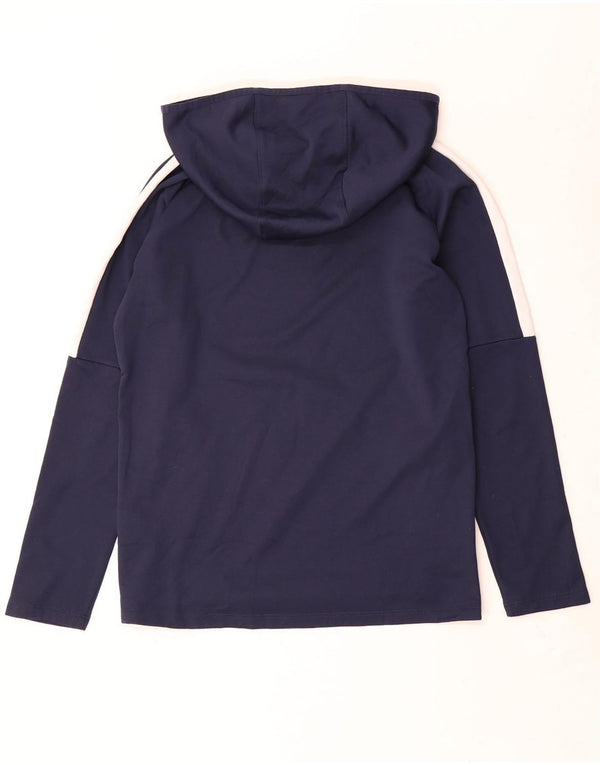 Nike Mens Dri Fit Hoodie Jumper Small Navy Blue Colourblock Polyester
