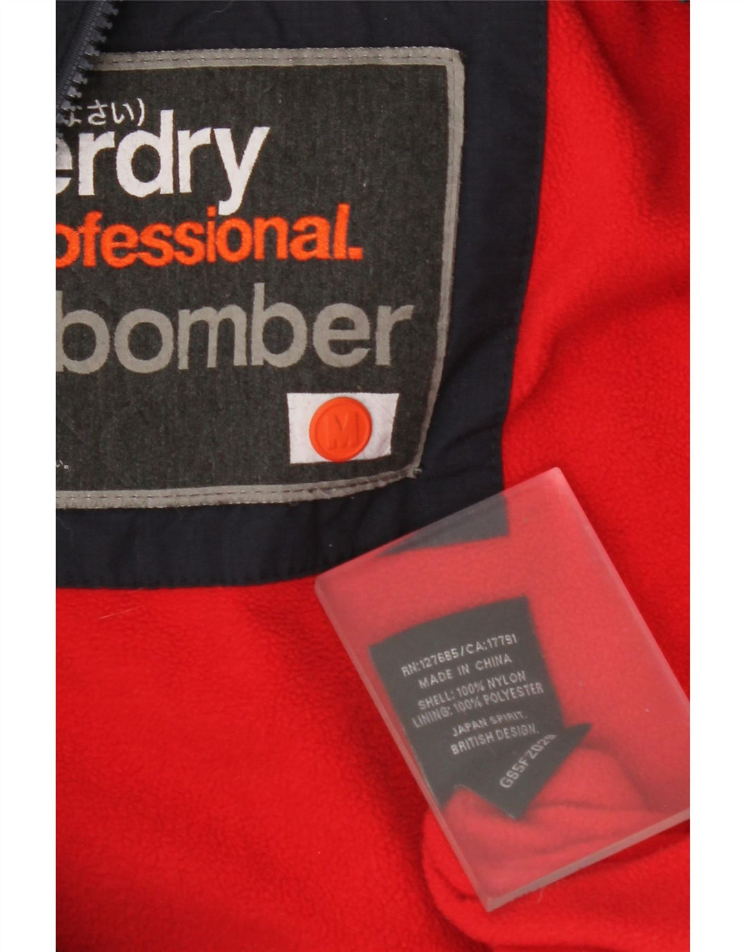 SUPERDRY Womens Hooded Bomber Padded Jacket UK 14 Medium Navy Blue Nylon