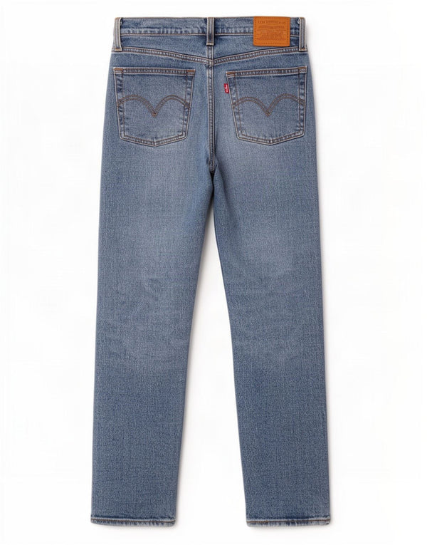 Levi's Womens Wedgie Straight Jeans W25 L27 Blue Cotton