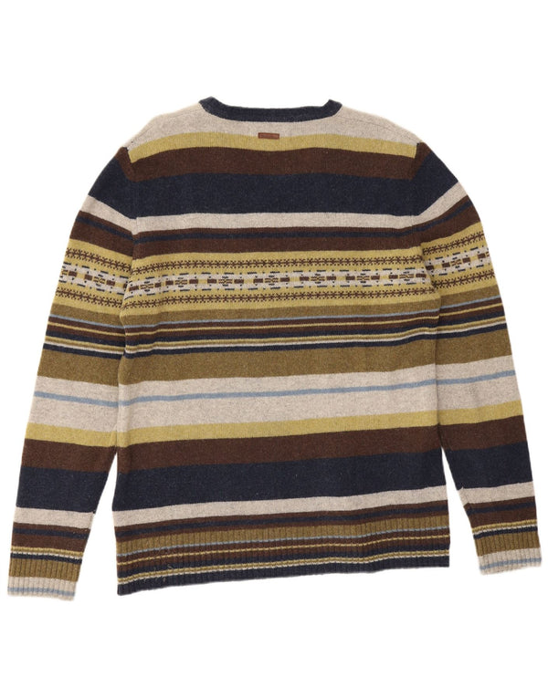 Marlboro Classics Mens V-Neck Jumper Sweater Medium Multicoloured Striped