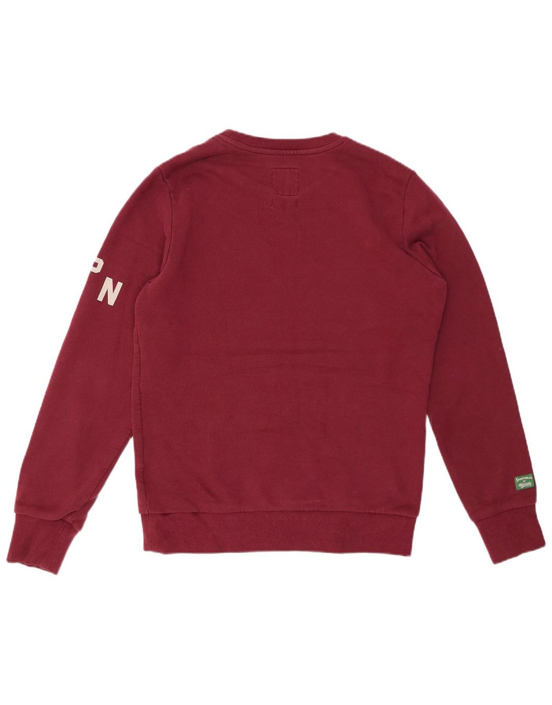 SUPERDRY Mens Graphic Sweatshirt Jumper Medium Burgundy Cotton