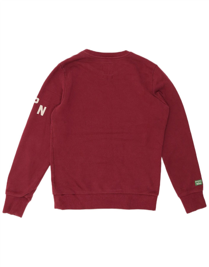 SUPERDRY Mens Graphic Sweatshirt Jumper Medium Burgundy Cotton