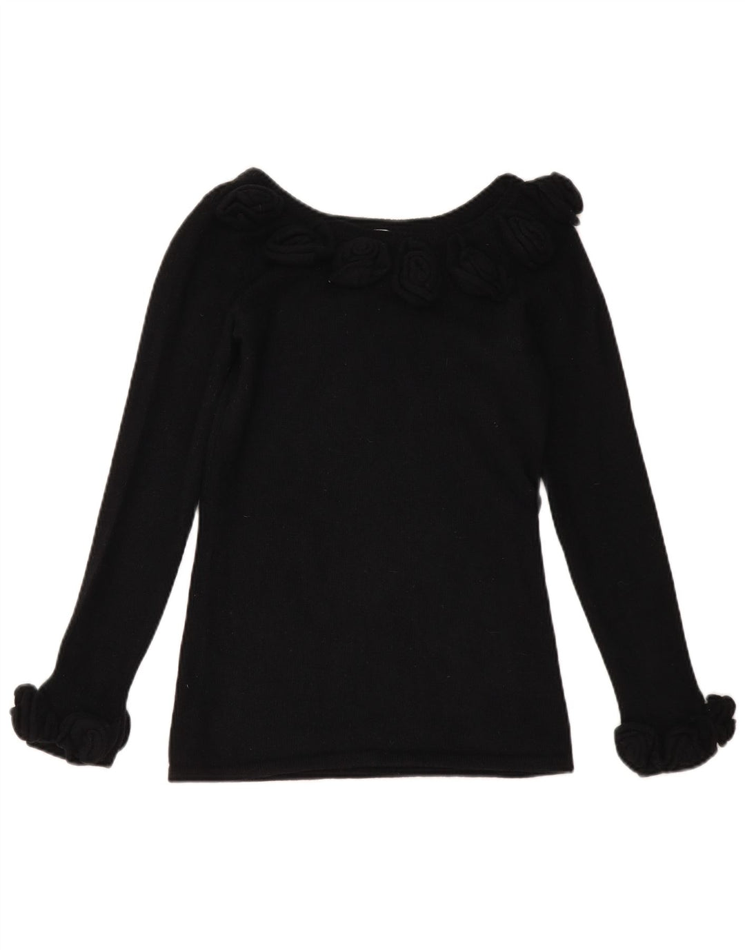 Alba Moda Womens Boat Neck Jumper Sweater UK 10 Small  Black New Wool