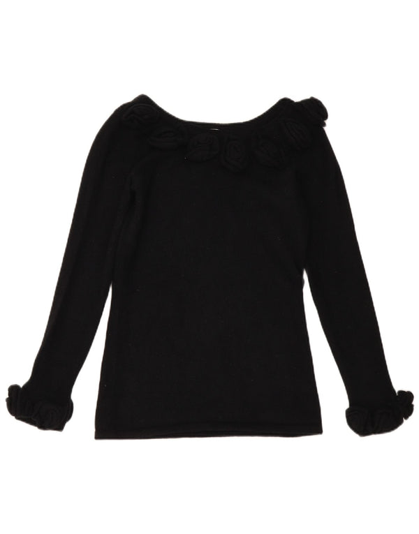 Alba Moda Womens Boat Neck Jumper Sweater UK 10 Small  Black New Wool