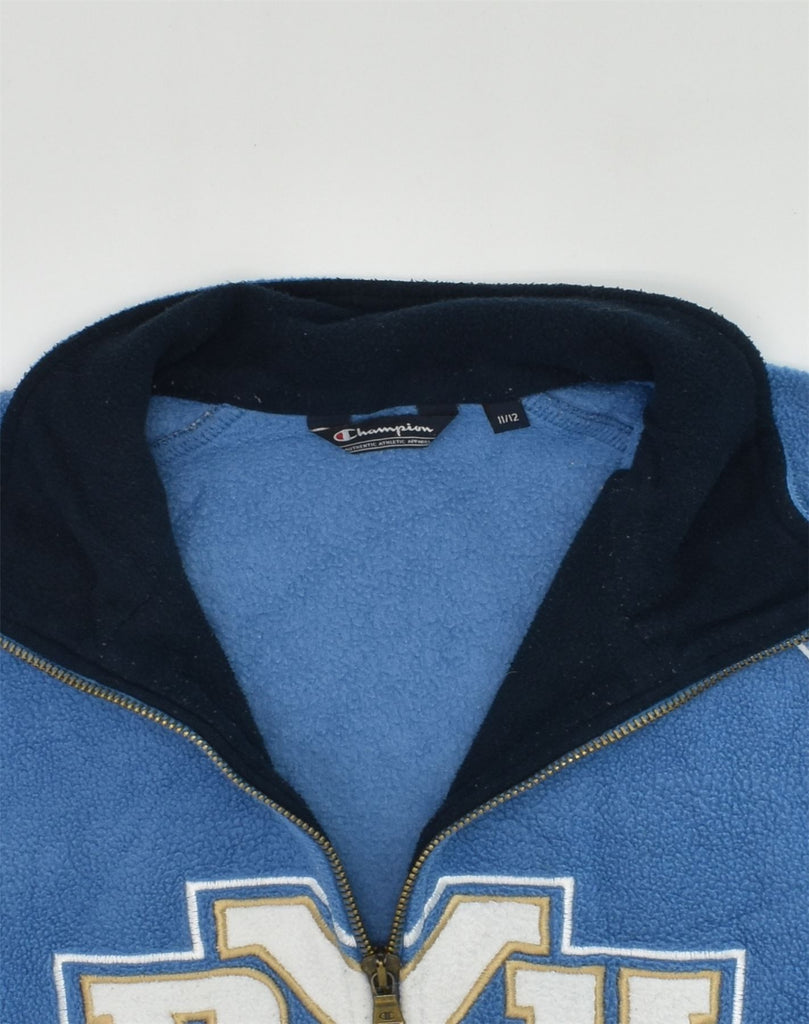 CHAMPION Boys Graphic Fleece Jacket 11-12 Years Blue Polyester | Vintage Champion | Thrift | Second-Hand Champion | Used Clothing | Messina Hembry 