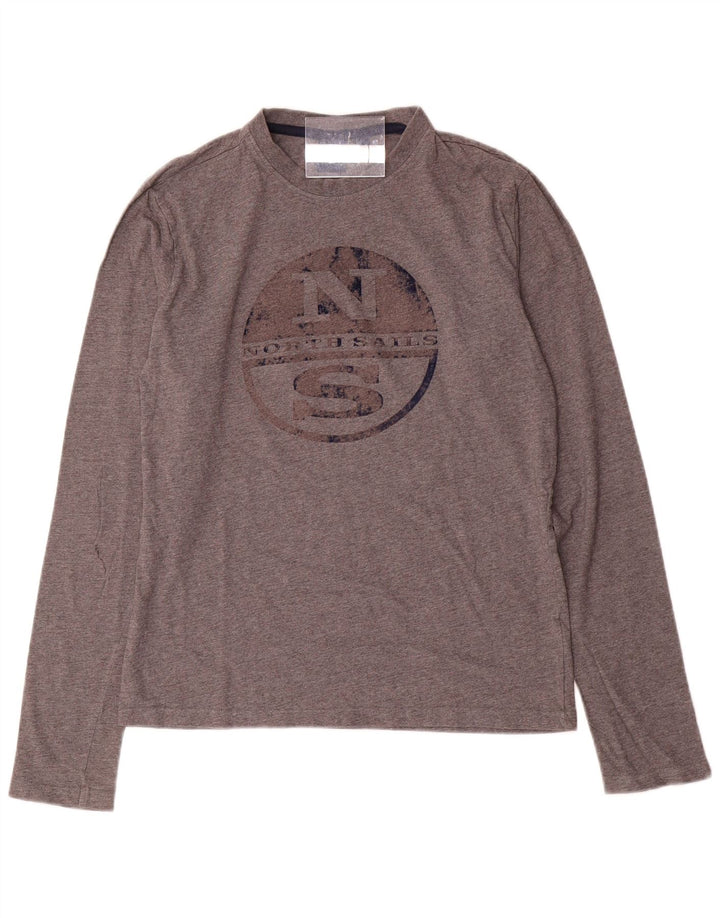 North Sails Boys Graphic Top Long Sleeve 13-14 Years Grey Cotton