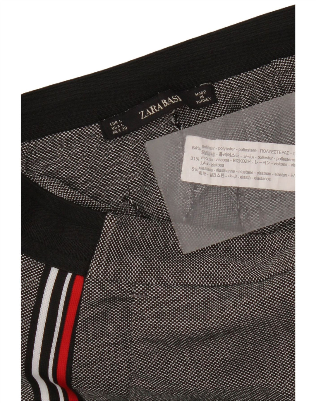 Zara Womens Straight Chino Trousers Large W30 L27 Grey Polyester