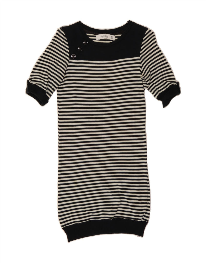 ZARA Womens Jumper Dress UK 8 Small Navy Blue Striped Nautical Vintage Zara and Second-Hand Zara from Messina Hembry 