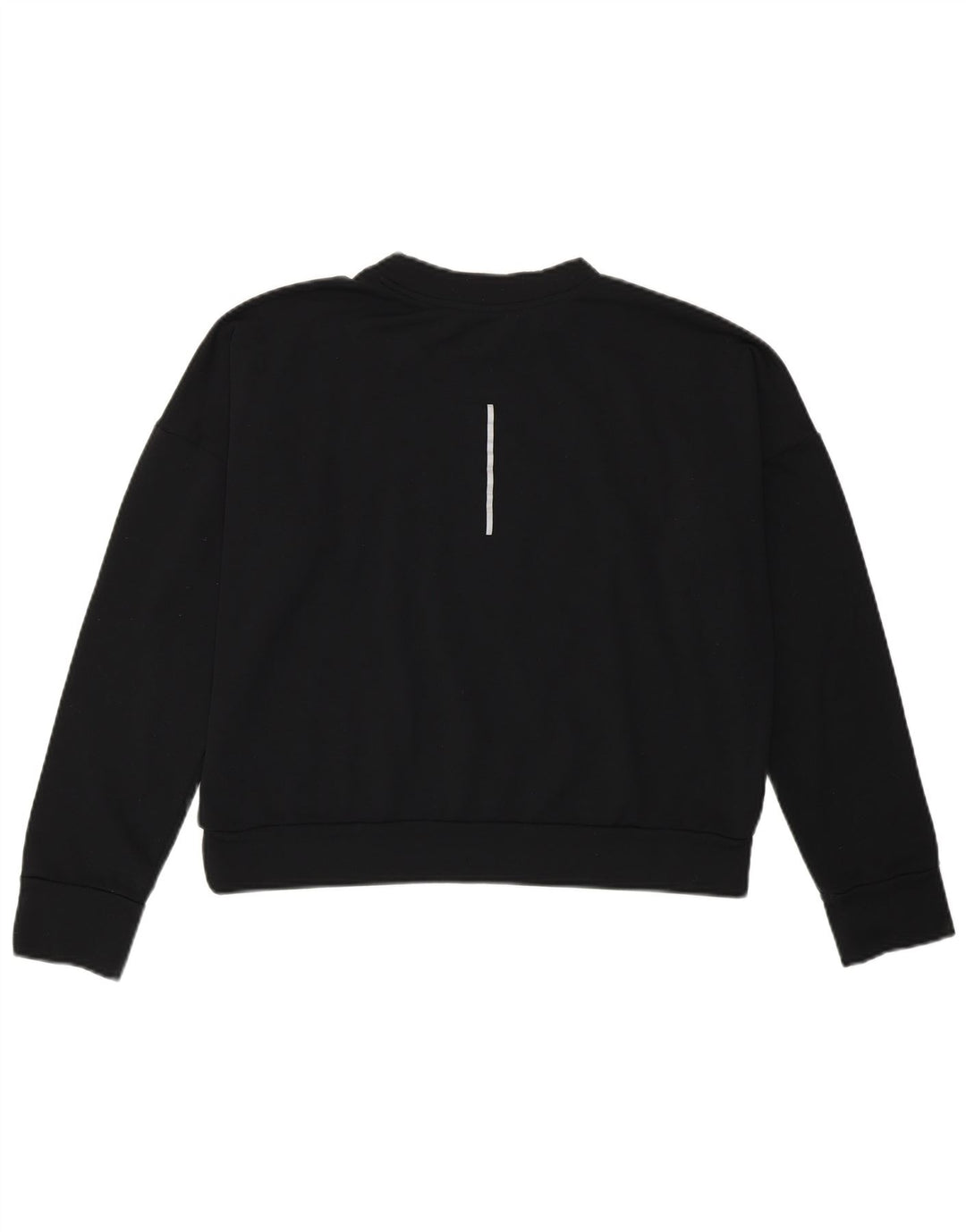 Nike Womens Crop Sweatshirt Jumper UK 12 Medium Black Polyester Sports