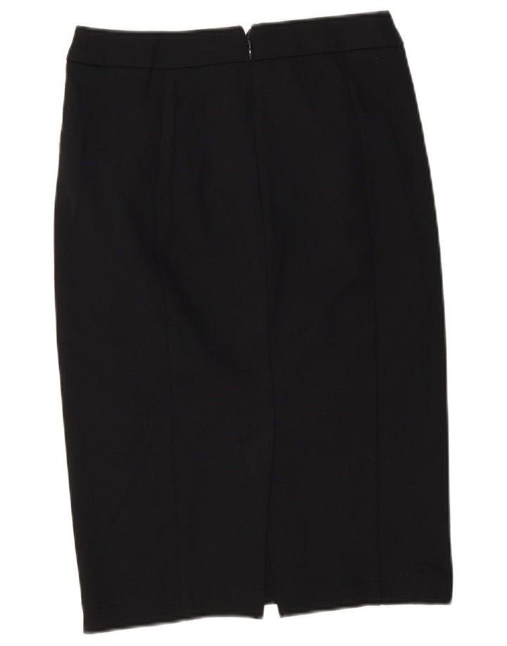 Marks & Spencer Womens Pencil Skirt UK 8 Small W26 Black Viscose