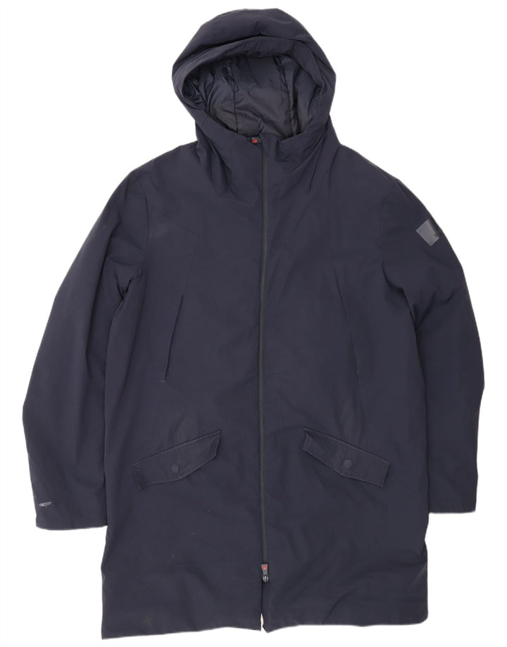 Museum Mens Hooded Parka Jacket IT 54 2XL Navy Blue Nylon
