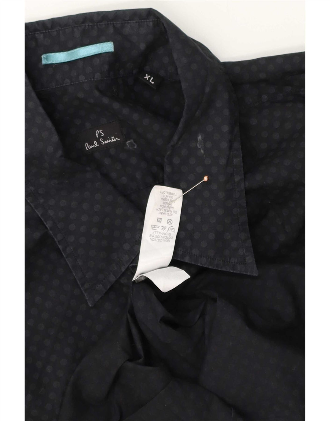 Paul Smith Mens Classic Fit Shirt XL Black Spotted Cotton
