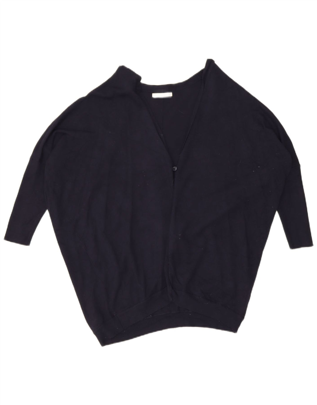 Zara Womens Batwing Oversized Cardigan Sweater UK 14 Medium Navy Blue