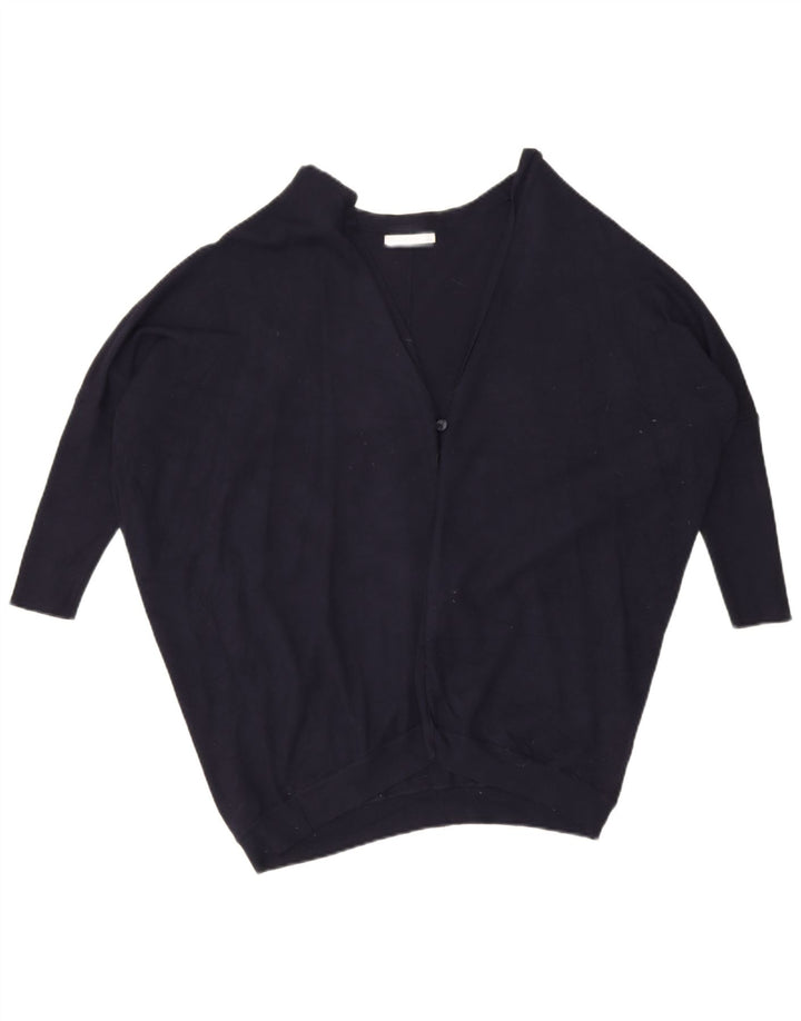 Zara Womens Batwing Oversized Cardigan Sweater UK 14 Medium Navy Blue