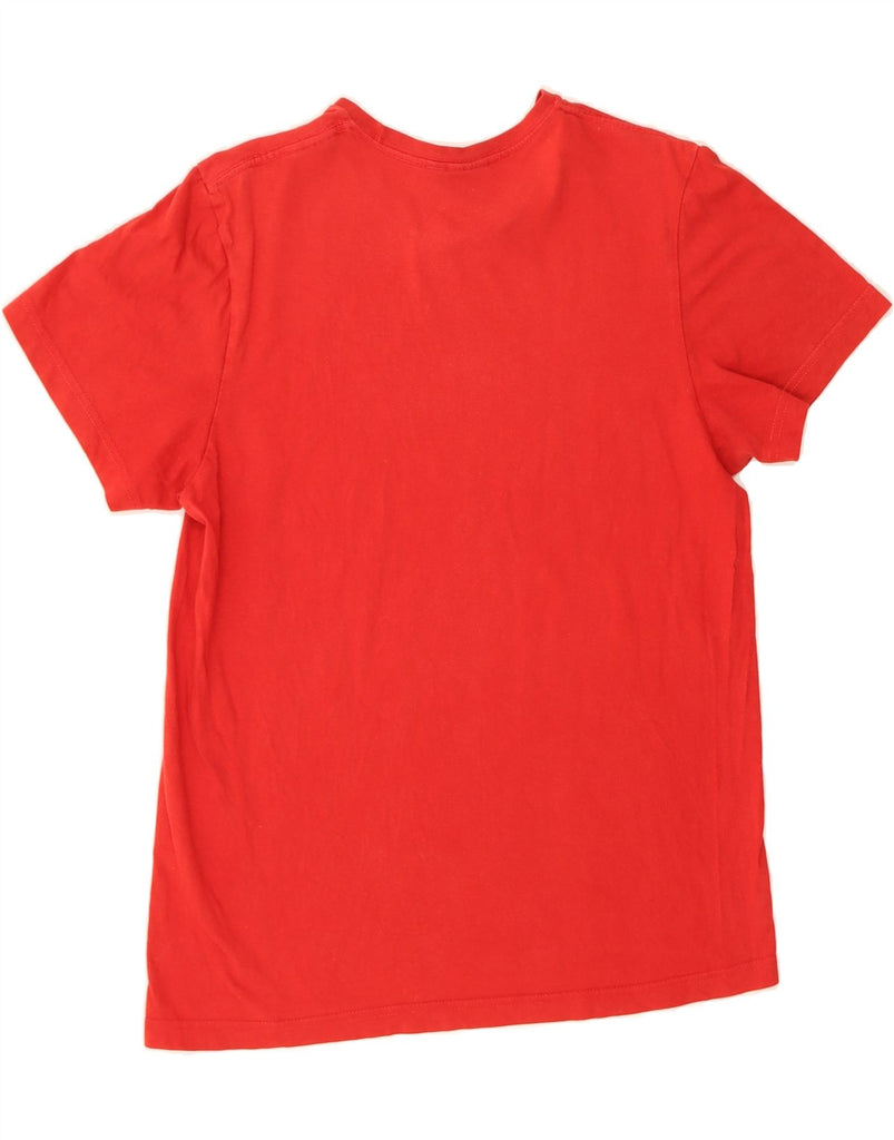 ADIDAS Womens Graphic T-Shirt Top UK 14 Medium Red Cotton Vintage Adidas and Second-Hand Adidas from Messina Hembry 