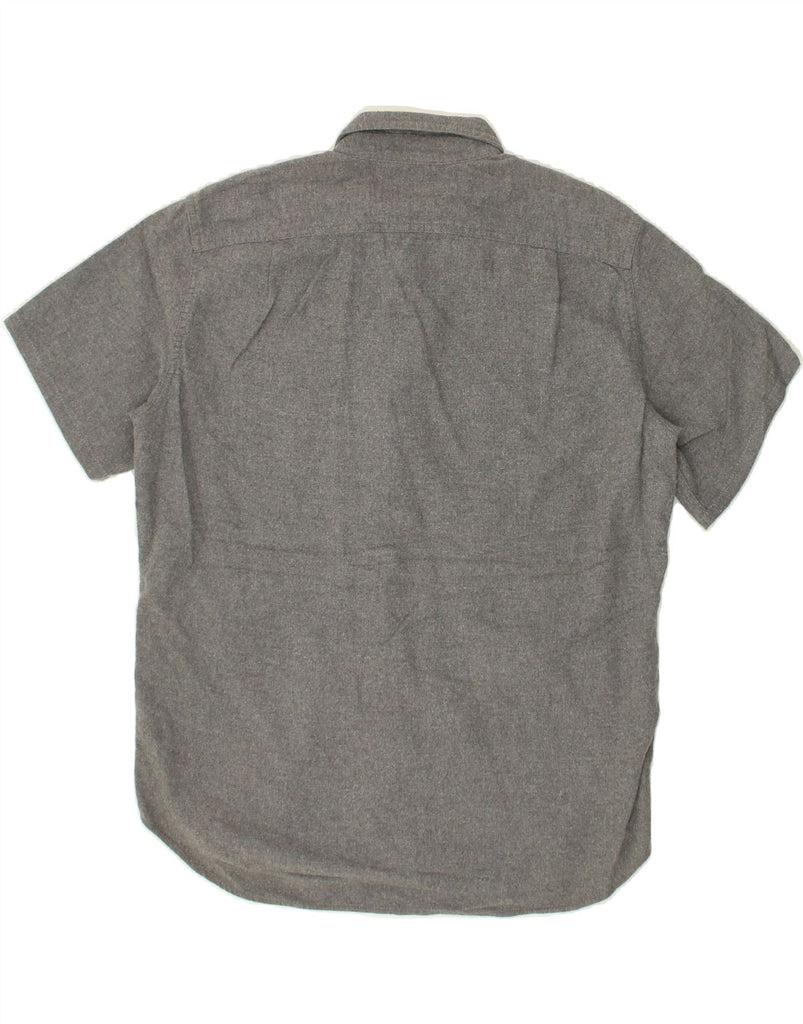 J. CREW Mens Short Sleeve Slim Shirt Large Grey Cotton | Vintage J. Crew | Thrift | Second-Hand J. Crew | Used Clothing | Messina Hembry 