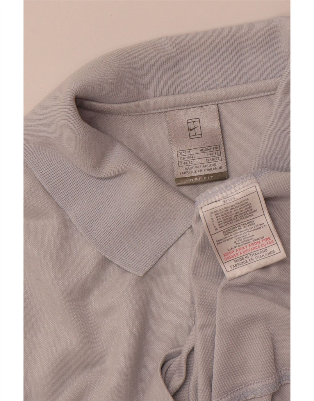 NIKE Mens Polo Shirt UK 39/41 Medium Blue Cotton