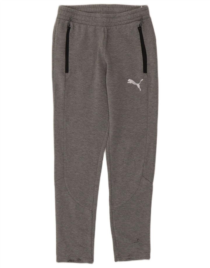 PUMA Mens Tracksuit Trousers Small Grey Flecked Cotton